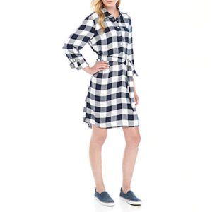 Crown & Ivy Long Sleeve Gingham Shirt Dress